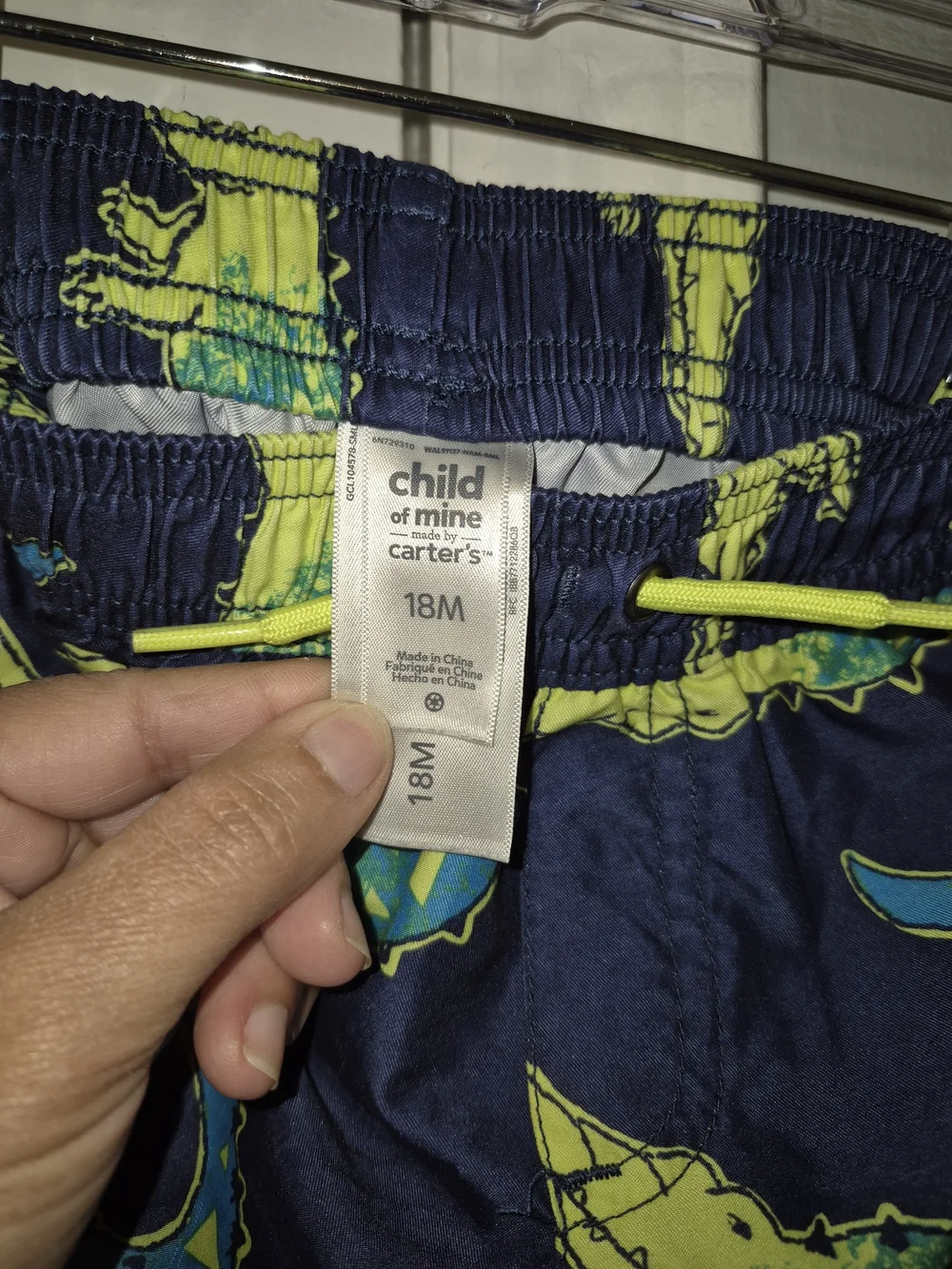 Child Of Mine By Carter's Boys 18 Month Navy Blue Crocodile Print Swim Shorts
